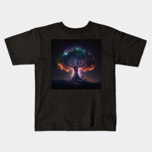 Tree of Life at Night - Celestial Balance Kids T-Shirt